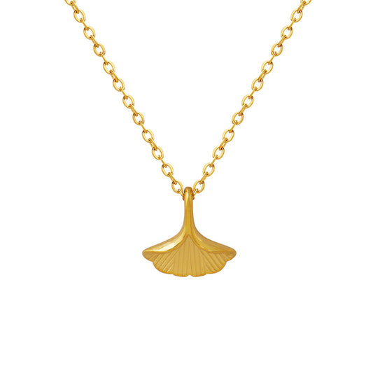 Ginkgo Geometry Pendant Necklace for Stylish Women