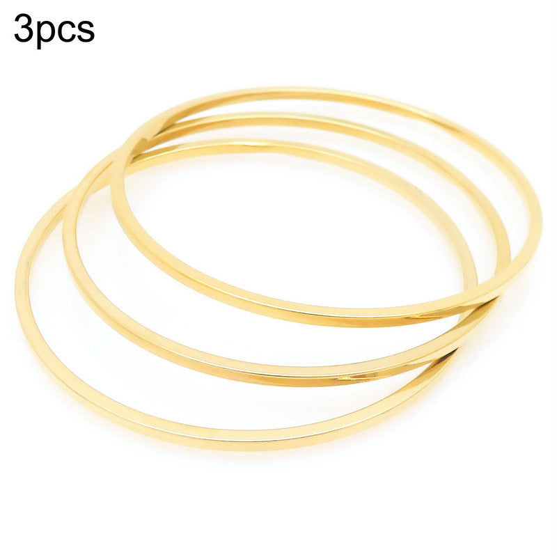 18k Vacuum Gold-Plated Straight-Facing 2mm Wide Square Line Bracelet – Stainless Steel