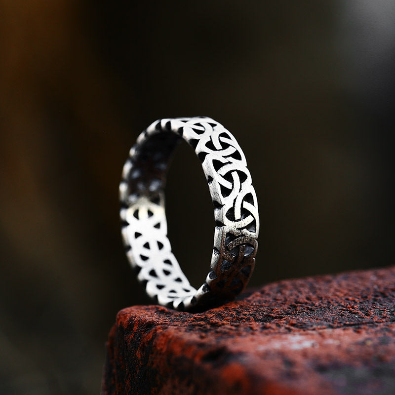 Titanium Steel Celtic Knot Ring - Unisex Viking-Inspired Jewelry for Timeless Style