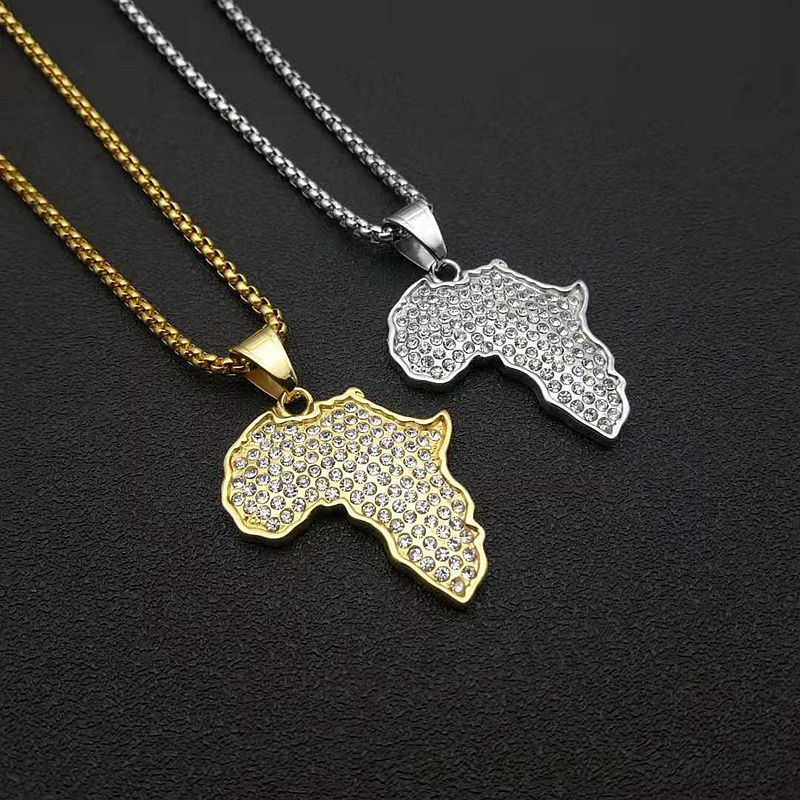 Zircon Necklace – Statement Africa Map Pendant