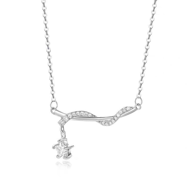 Planderful 925 Sterling Silver Star Wrapped Necklace For Women Versatile Everyday Light Luxury Collarbone Chain