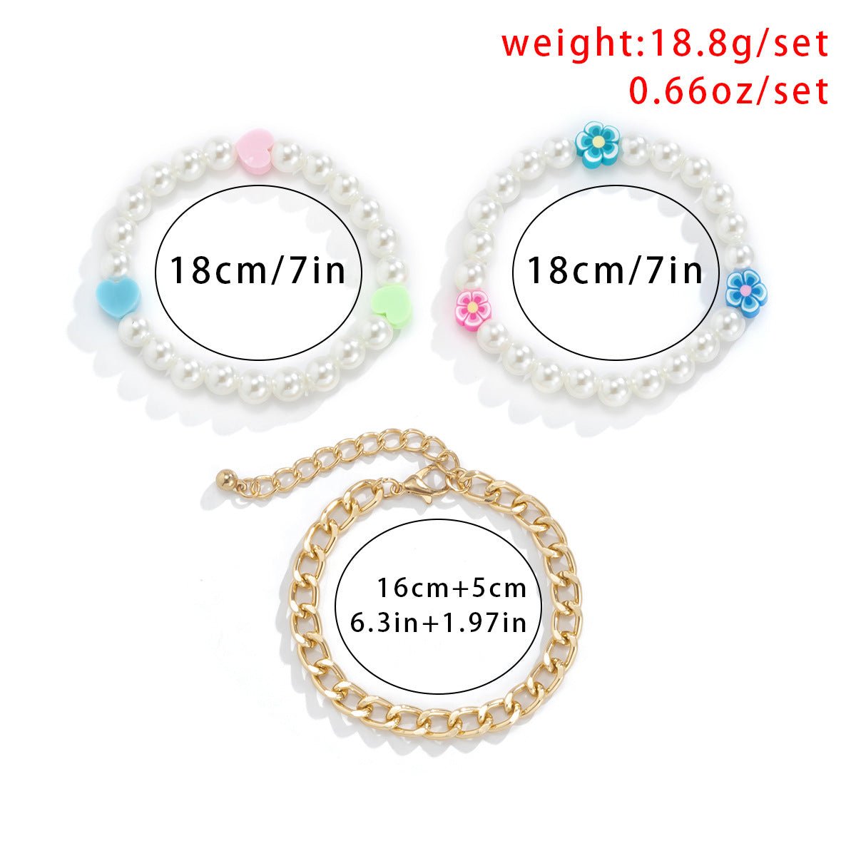 Planderful Vienna Verve Daisy Heart Pearl Bracelet For Women, Elegant Beaded Chain Jewelry, Statement Gift