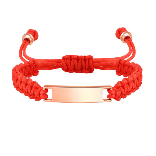 Rose Braided Adjustable Stainless Steel Bracelet