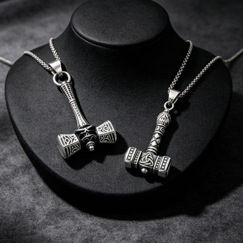 Nordic Viking Quake Stainless Steel Men's Pendant Vintage Irish Knot Mythical Pendant Necklace
