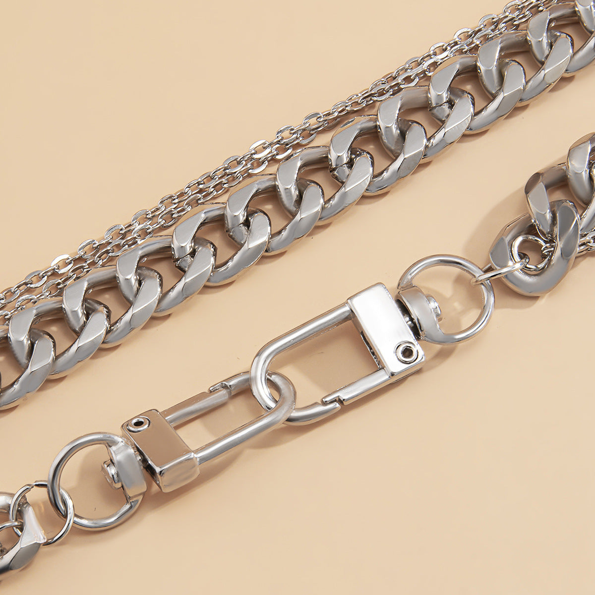 Punk Mixed-Chain Fringe Necklace Collection