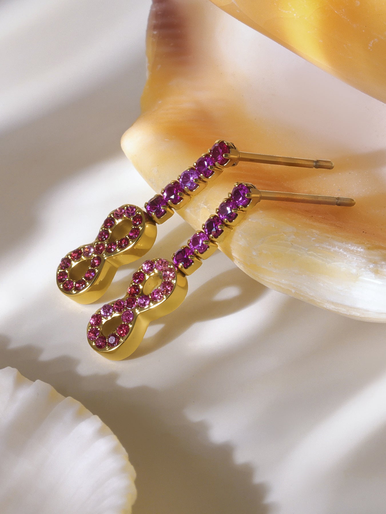 Planderful Zircon Pendant Earrings For Women 18k Gold