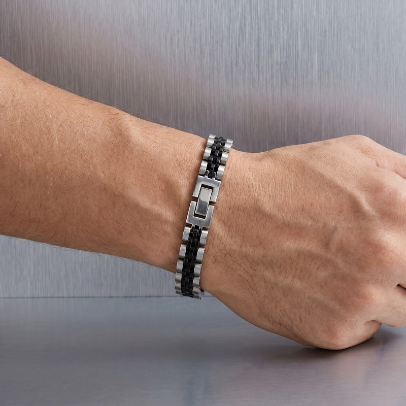 Japan & Korea Business Watch Chain Five Baht Strap Chain Stainless Steel Unisex Bracelet