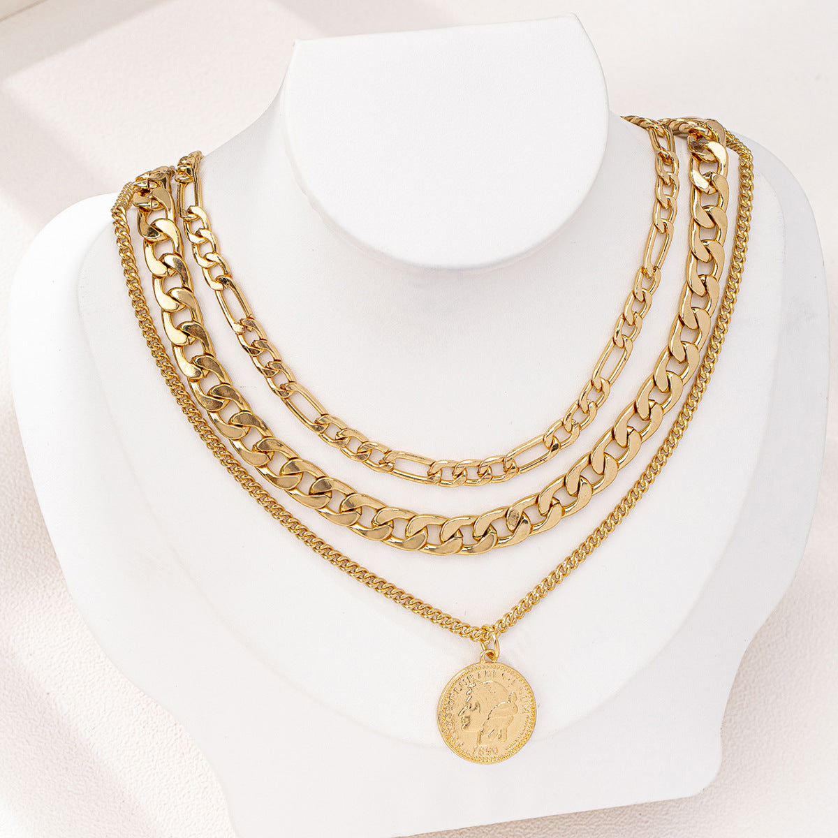 Planderful Vienna Verve Necklace Set – Multi-Layer Stacked Metal Chains