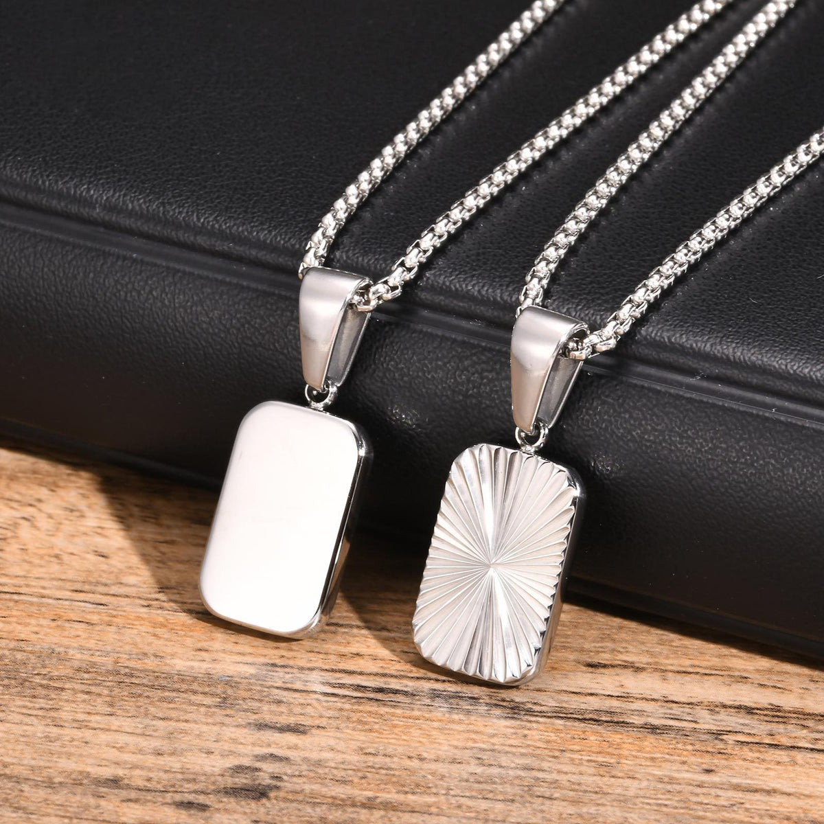 Flower Geometric Stainless Steel Necklace for Men