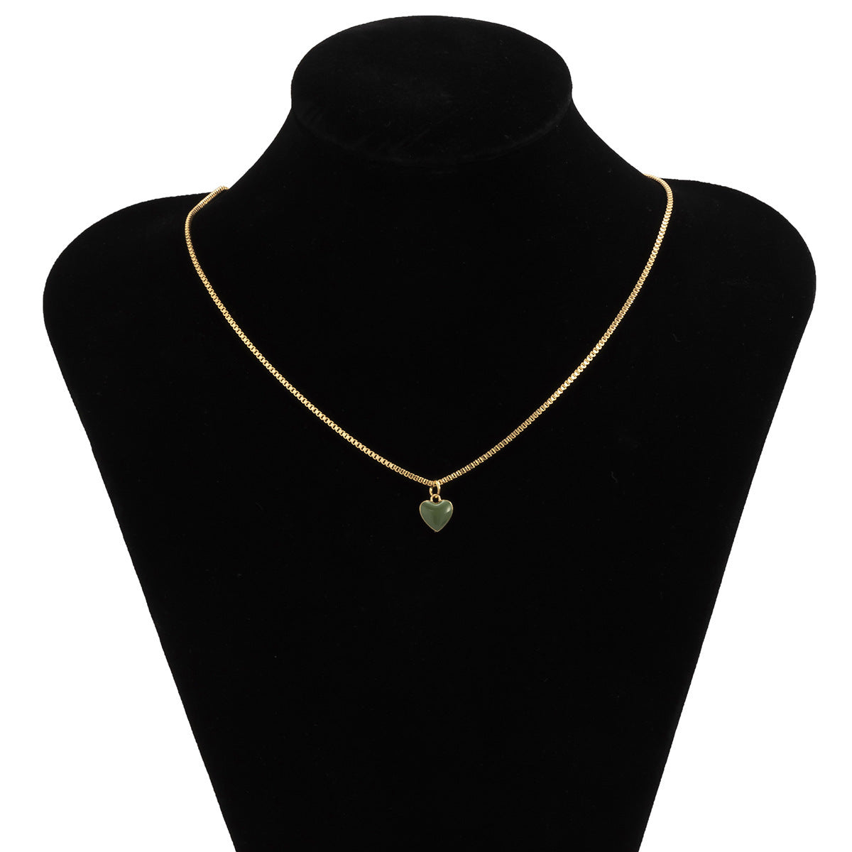 Planderful Vienna Verve Dripping Oil Peach Heart Necklace for Women Macaron Color Box Chain Statement Jewelry