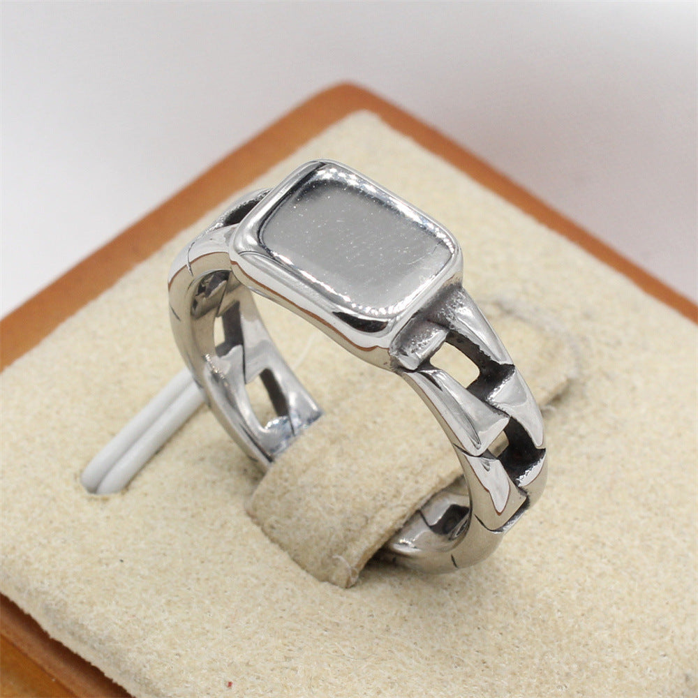 Planderful Titanium Steel Ring Unisex Minimalist Insta Style Protection Statement Jewelry Size 7 12