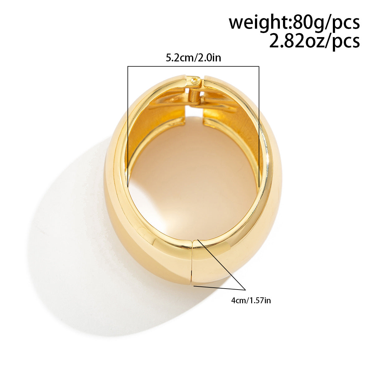 Planderful Vienna Verve Statement Bracelet For Women With Geometric Spring Buckle Bold Glossy Wide Cuff