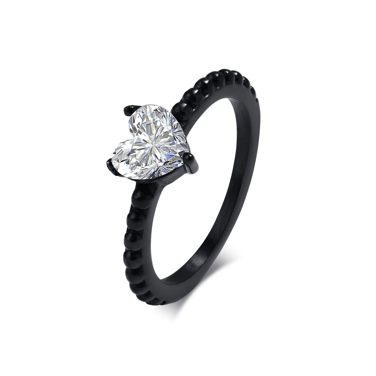 Couple Ring – Black Zircon Wedding Stainless Steel – Couple
