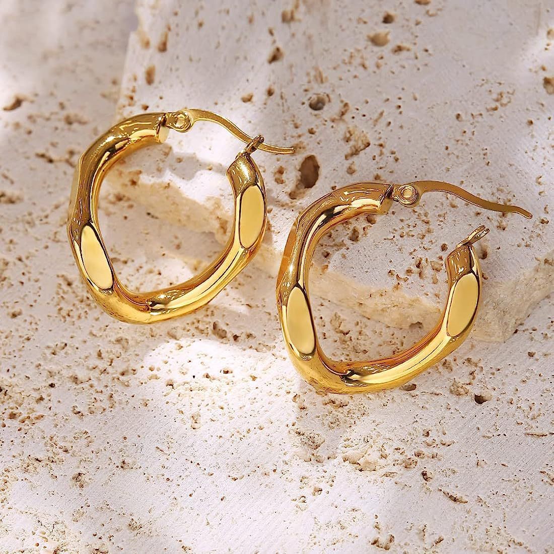 Planderful Everyday Genie Irregular Geometric Titanium Steel Statement Earrings for Fashion Forward Women