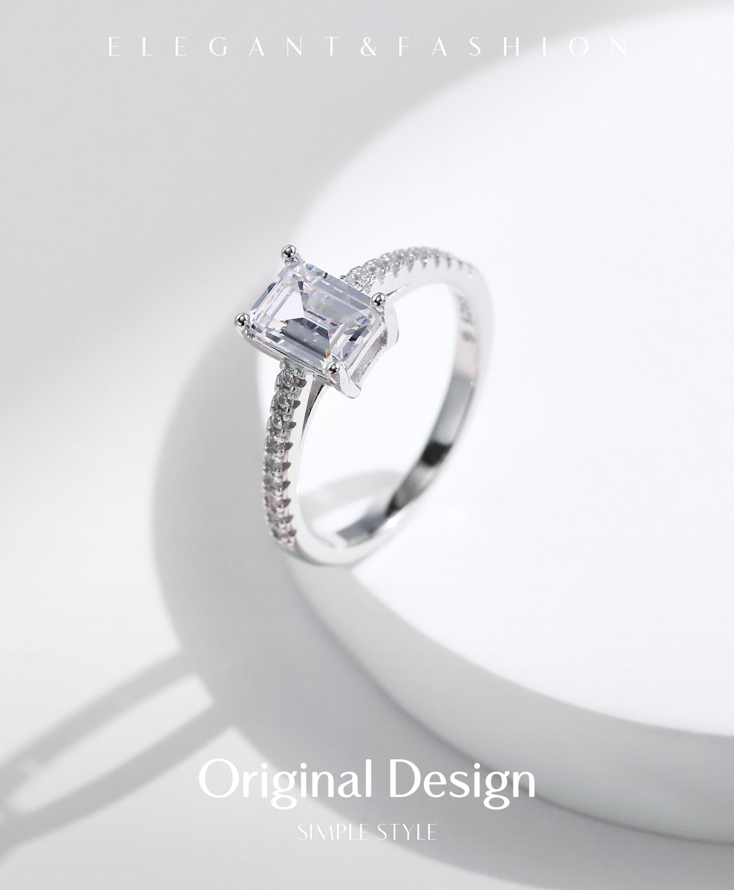 Planderful Everyday Genie Ring – Elegant Emerald Cut Zircon Design