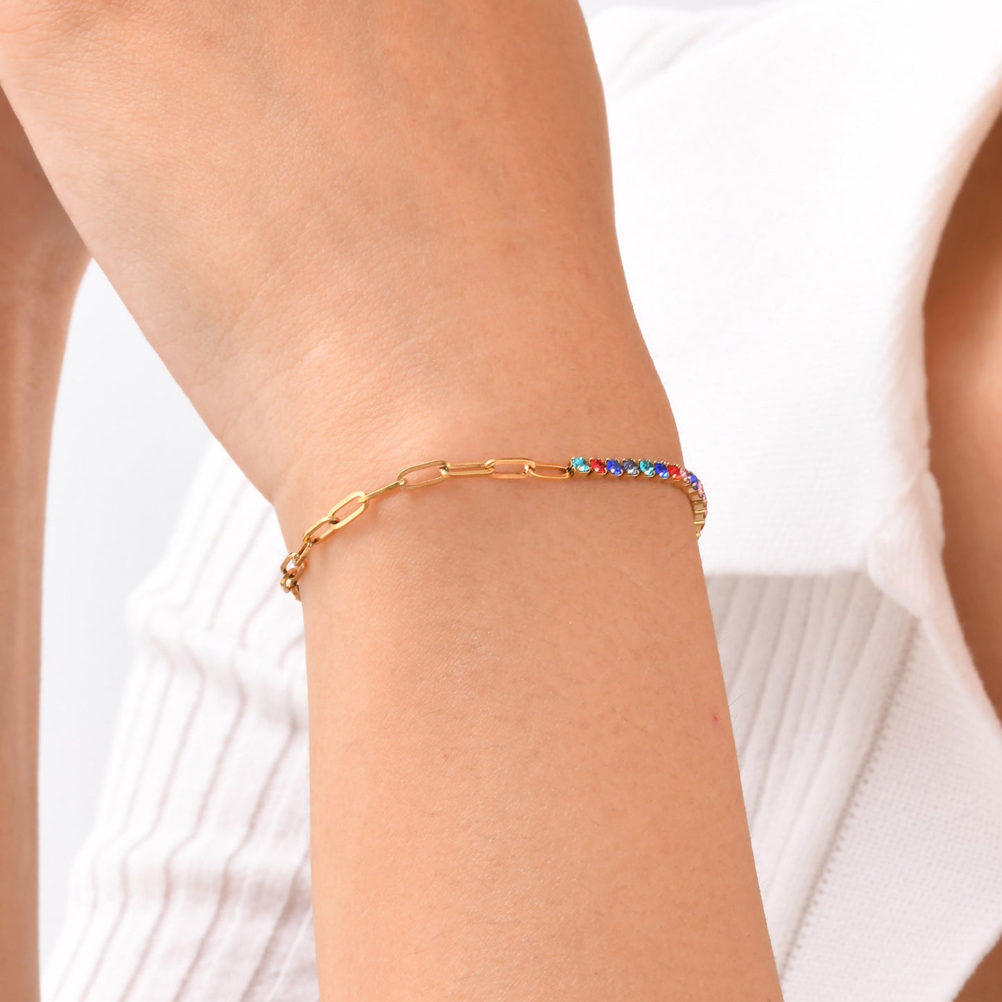 Stainless Steel Ladies Titanium Steel Fashion Bracelet Gold