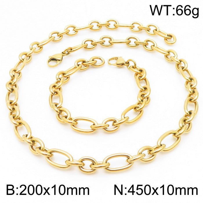 Source Factory Commuter Stainless Steel O Chain Necklace Bracelet Men's Multi-Size 7/10/13 Mmo