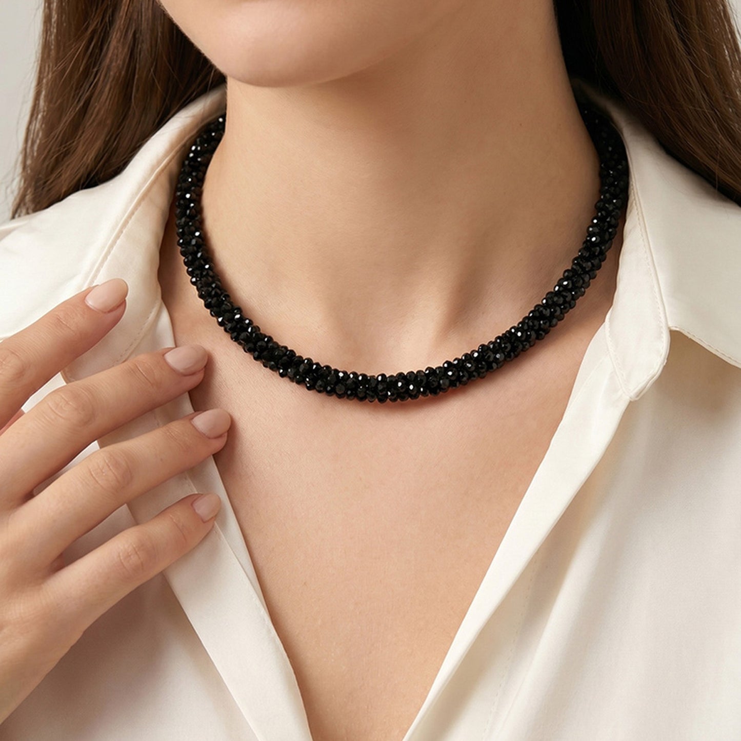 Ladies Dopamine Crystal Beaded Necklace Daily With Sweet Girly Clavicle Chain