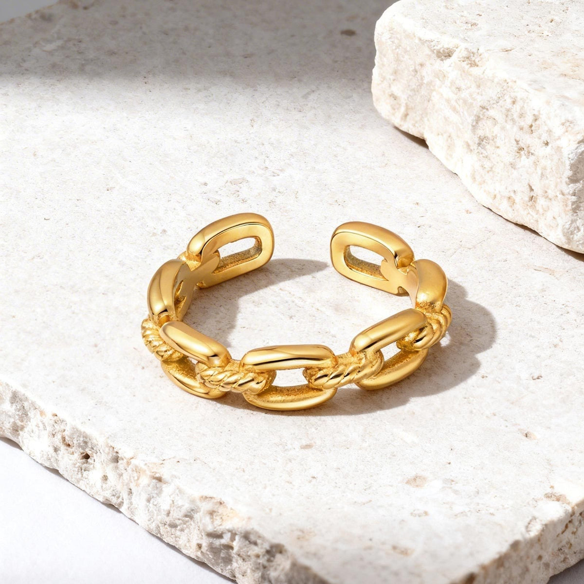 Stainless Steel Twist Hollow Weaving Cold Wind Ring