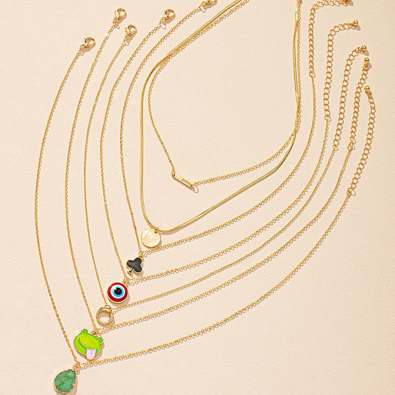 Froggy Crystal Necklace Set with Unique Niche Designs for Trendy Amazon Necklaces