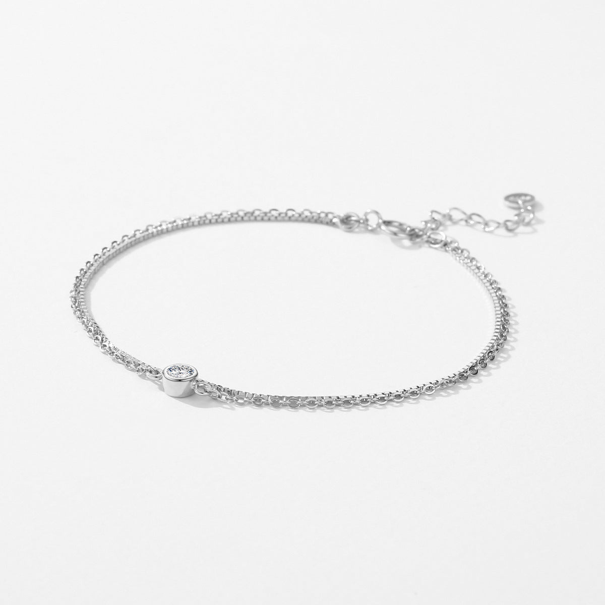 Everyday Genie Sterling Silver Zircon Layered Bracelet for Women