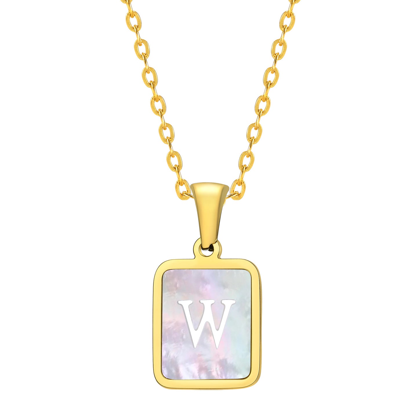 European And American Jewelry Shell Square Pendant Necklace
