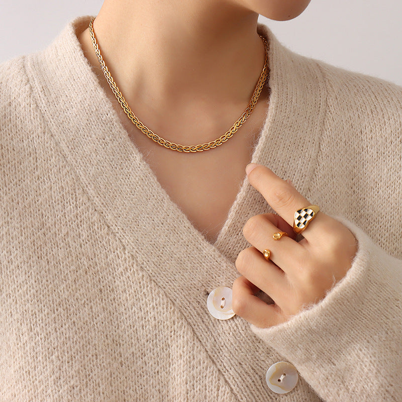 Copper Keel Chain Necklace for Unisex Hip-Hop Style and Versatility