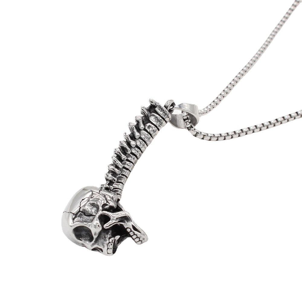 Retro Punk Skull Titanium Steel Pendant Necklace