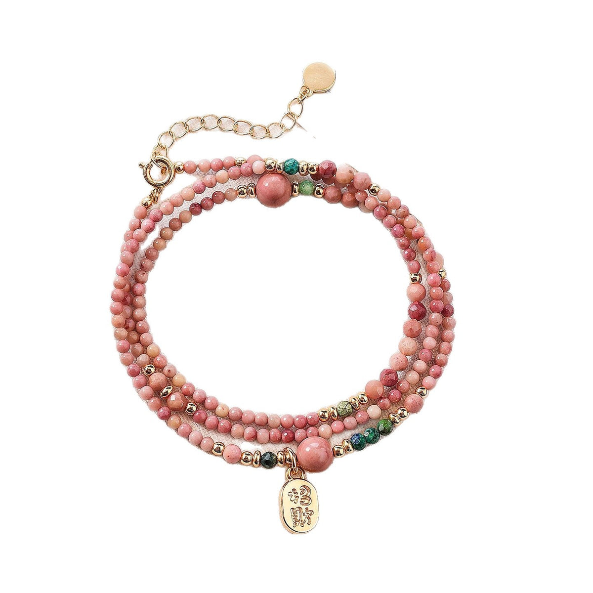 Rhodochrosite Round Bead Convertible Necklace & Bracelet