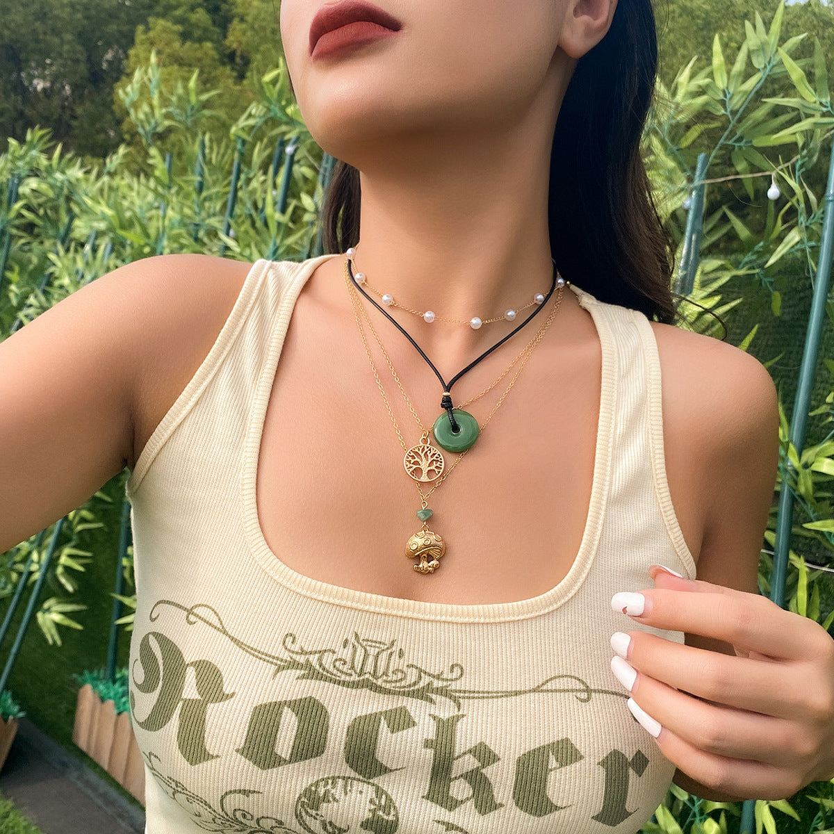 Vintage Devil's Eye and Turquoise Pendant Necklace