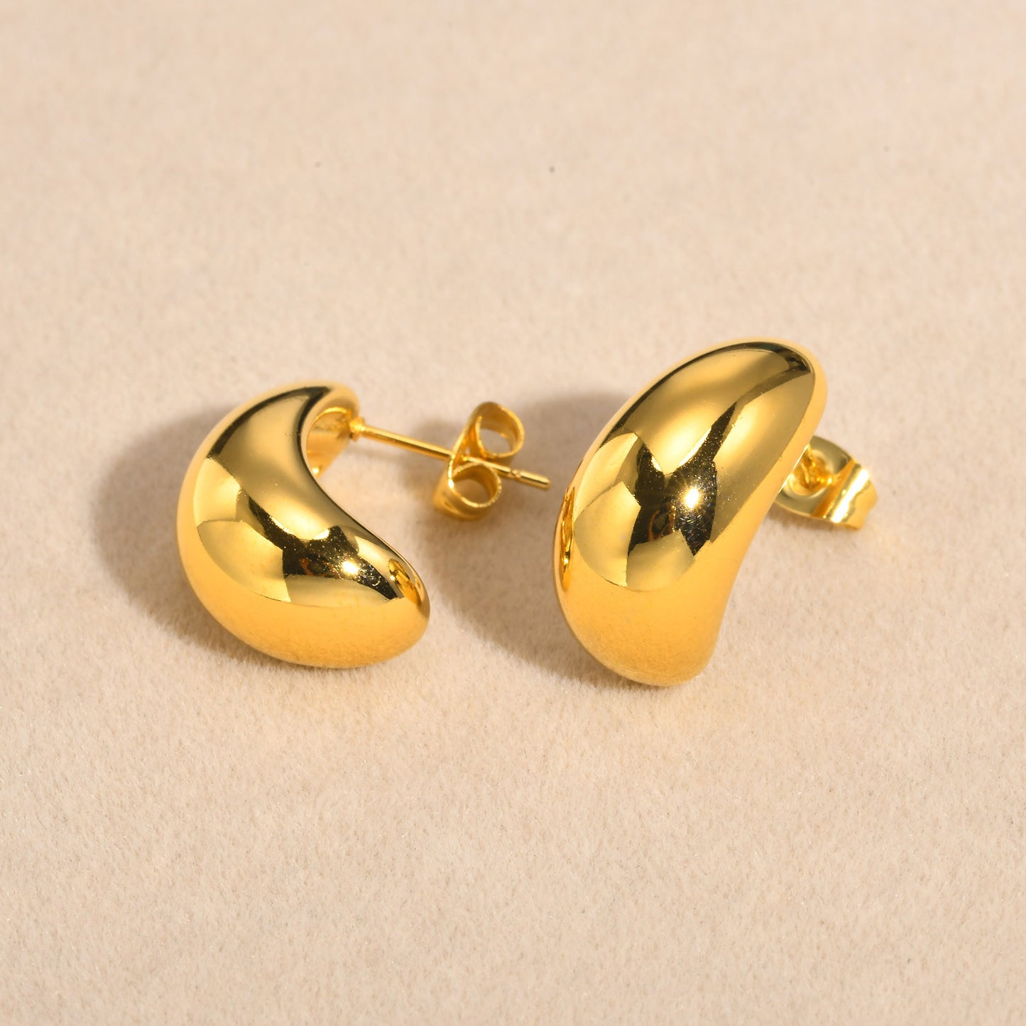 Jewelry Semicircular Glossy Stainless Steel Curved Earrings