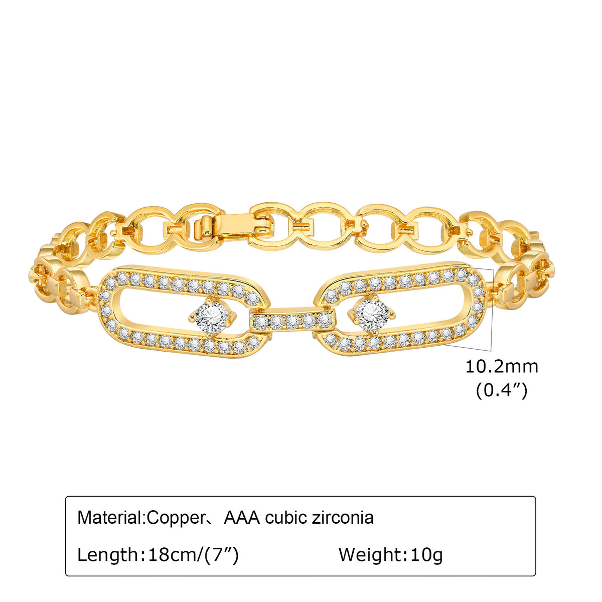 Heart Flower Zircon Stainless Steel Bracelet for Women