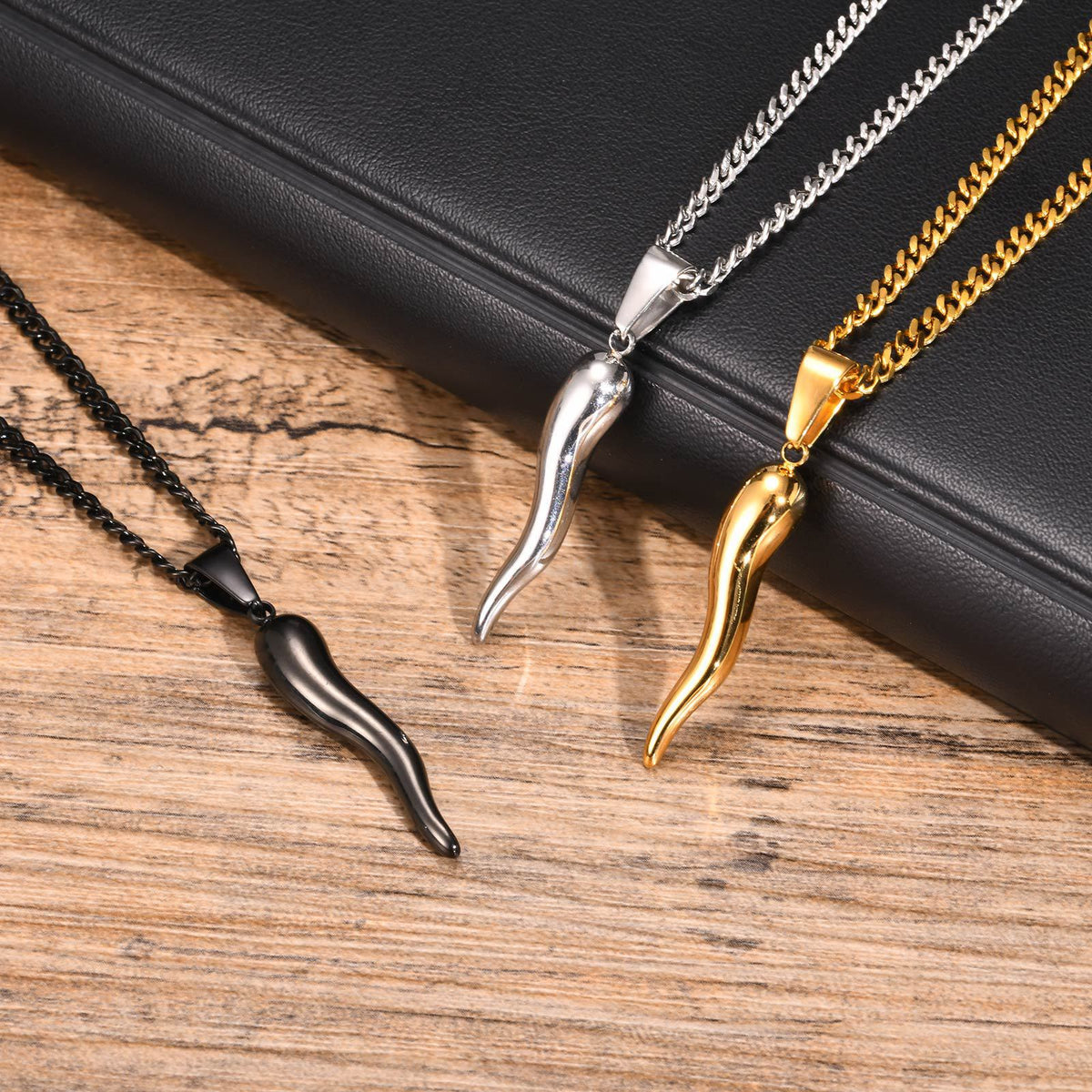 Black Stainless Steel Necklace for Men