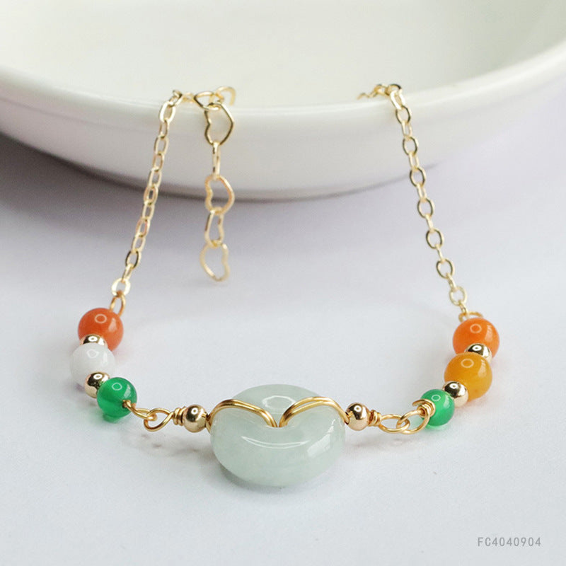 Jadeite Peace Buckle 13 mm Bracelet
