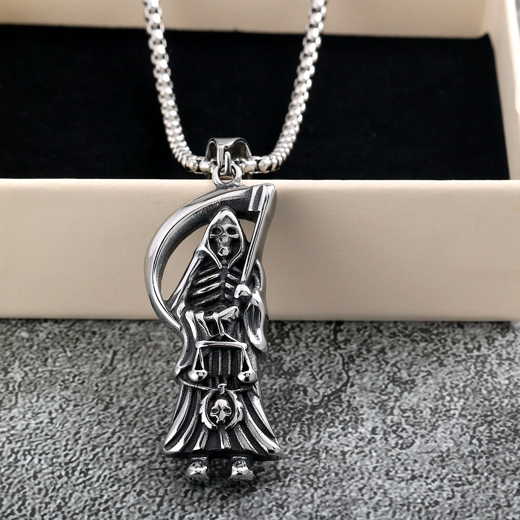 Vintage Stainless Steel Pendant Necklace
