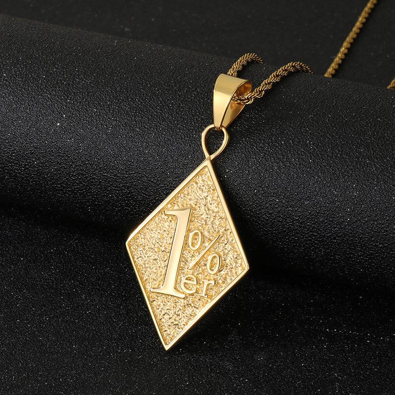 Planderful Rhombus Pendant Titanium Steel For Men Trending