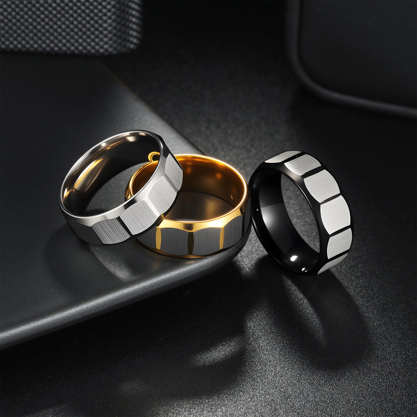 Stainless Steel Ring For Men Unisex Matte Multi Faceted Geometric Design By Planderful Everyday Genie