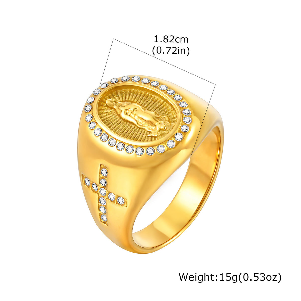 Hot-Selling Hip-Hop Hiphop Maria Ring – Zircon Men's Titanium Steel