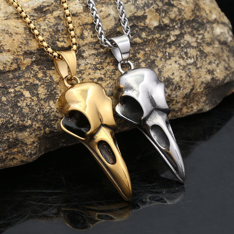 Explosive Stainless Steel Crow Skull Head Pendant Jewelry