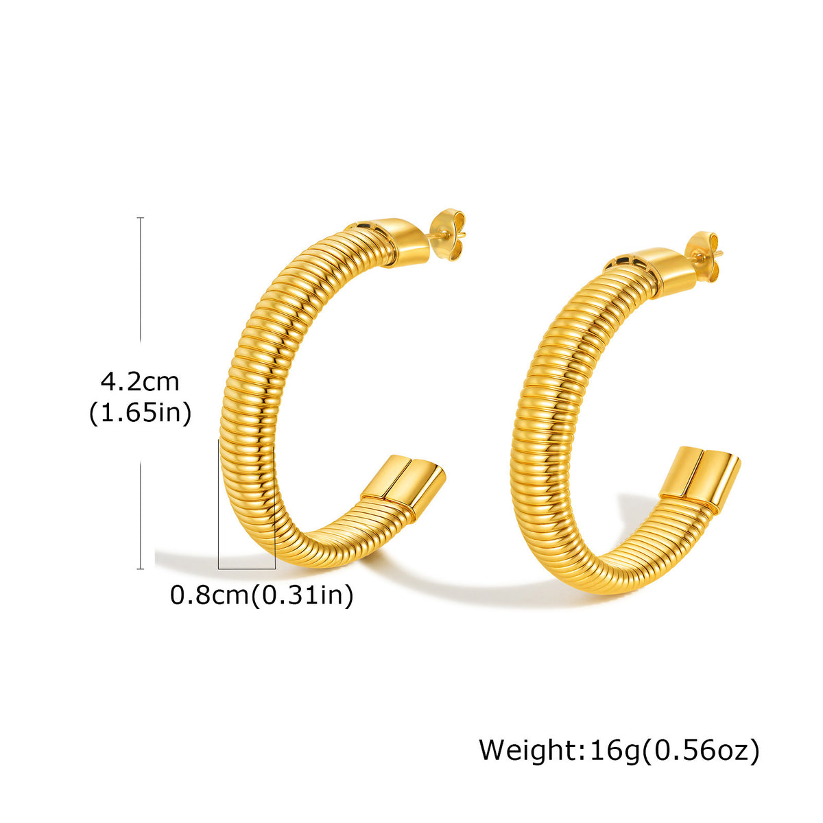 Refined Gold-Tone Stainless Steel Earrings