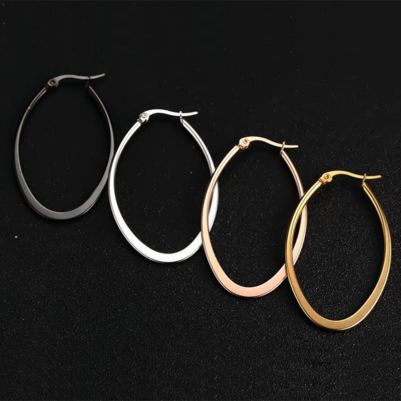 Earrings Large Circle Korean Titanium Steel Gold Earrings