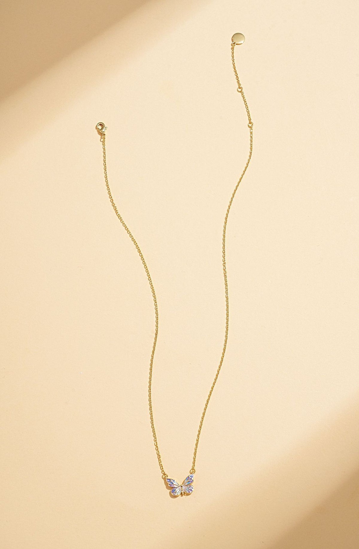 Enamel Gradient Butterfly Necklace