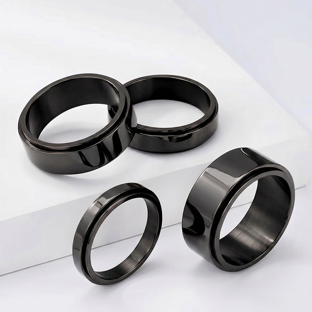 Smooth Surface Rotating Ring Stainless Steel Vacuum Gold Plating Laser