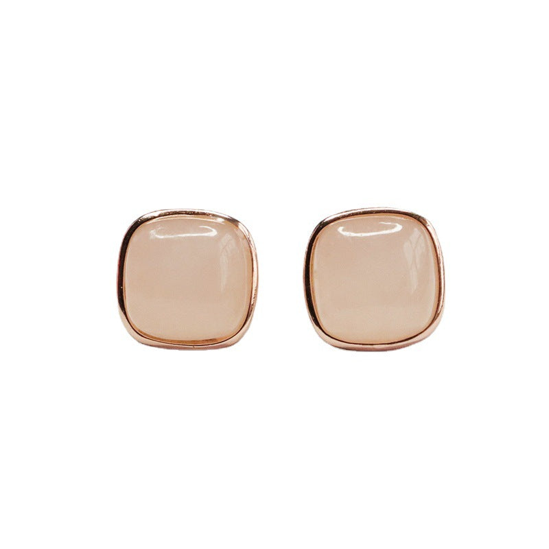 White Jade Fortune's Favor Silver Earrings