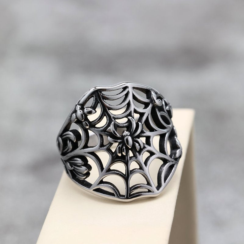Vintage Spider Stainless Steel Men's Ring