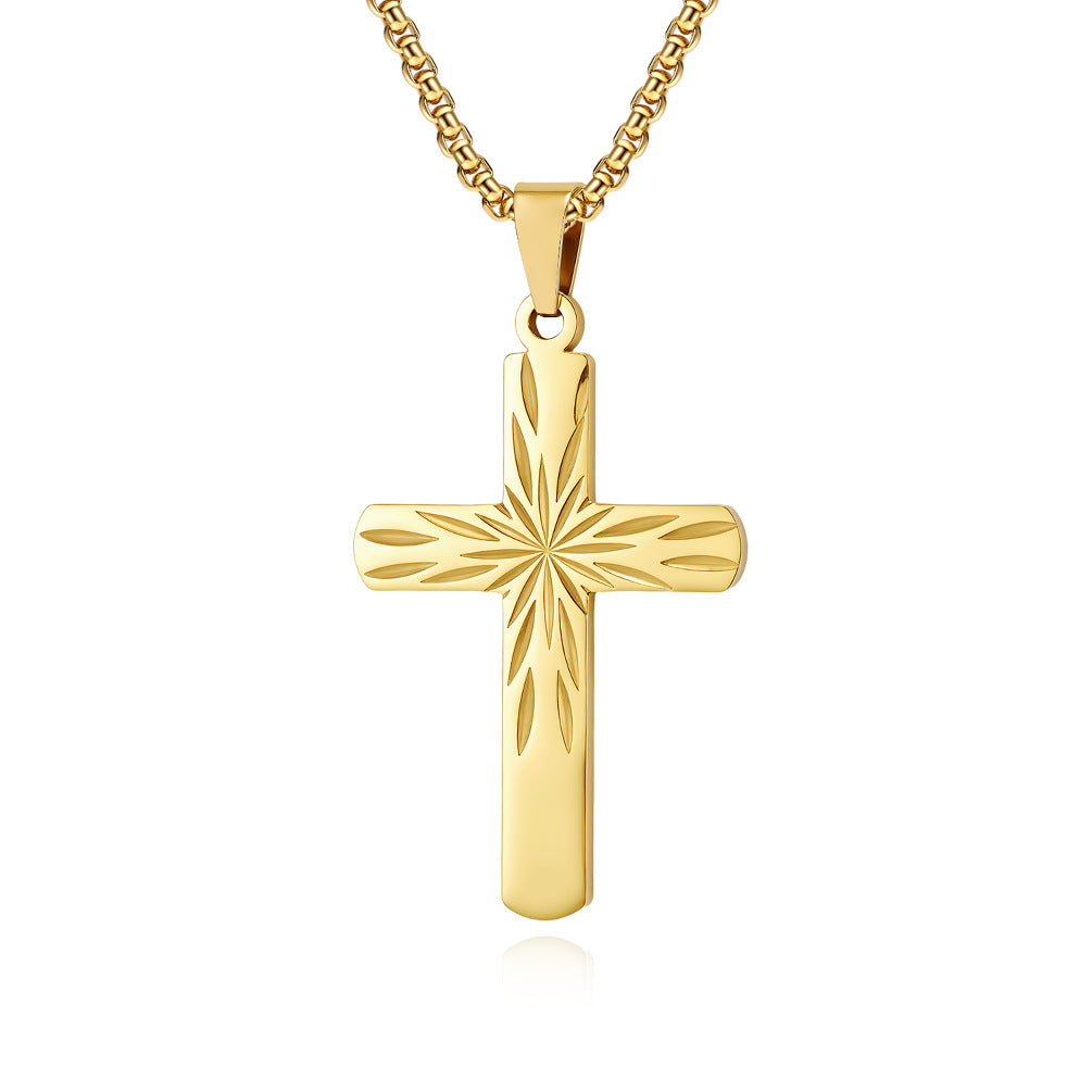 Planderful Titanium Steel Cross Necklace Unisex Pendant Durable Everyday Wear Jewelry for Men and Women