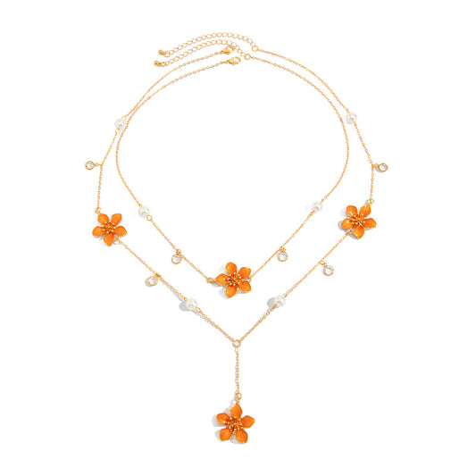 Bohemian Flower Pearl-Style Necklace