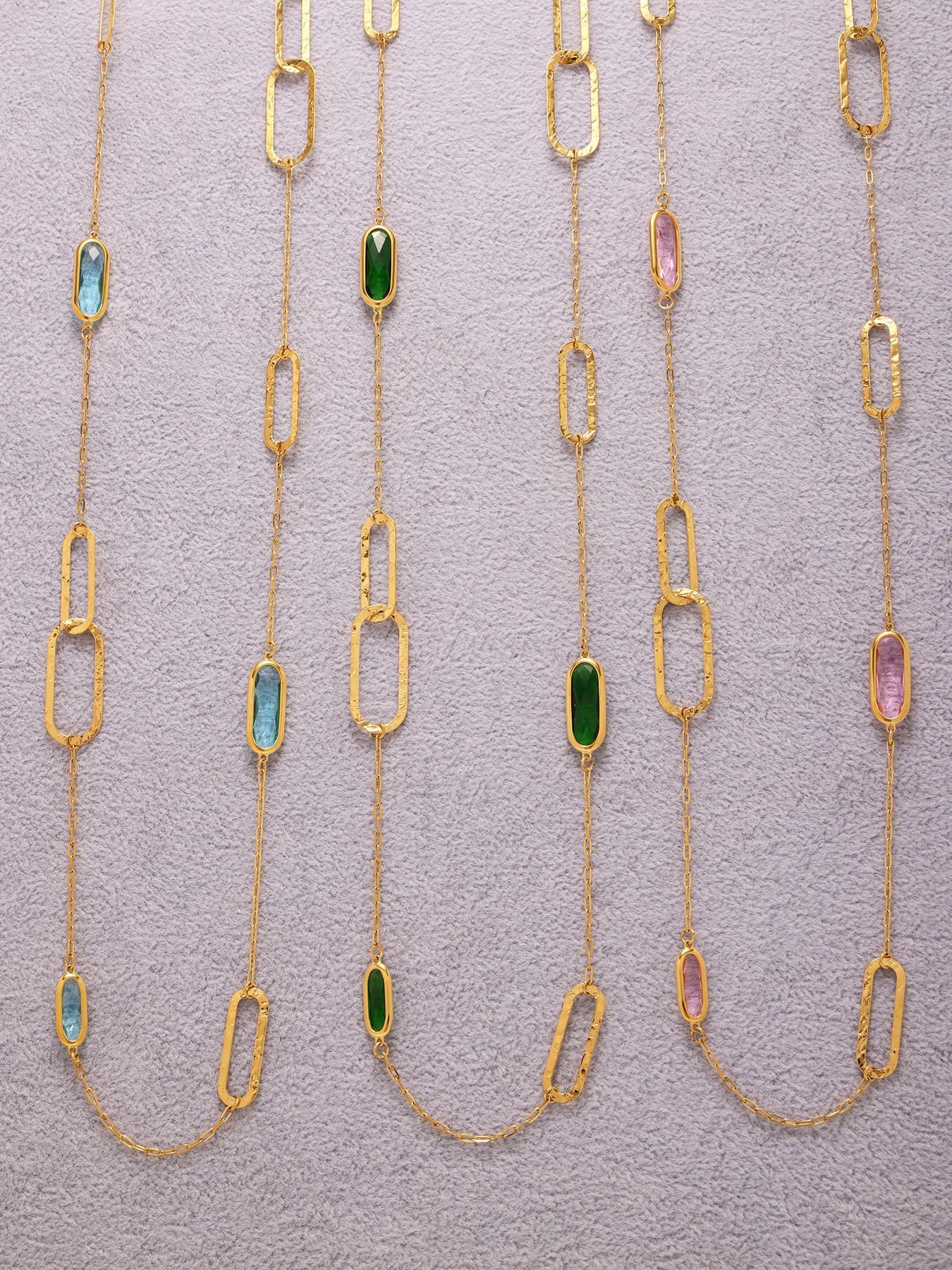 Planderful Transparent Glass Clavicle Necklace Double Layer