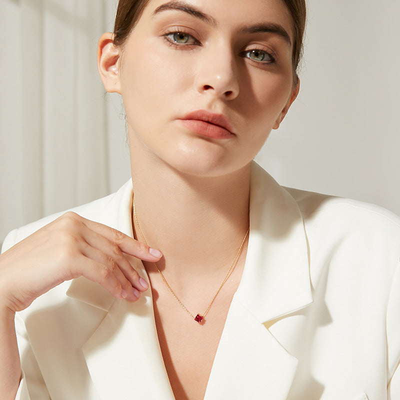 Red Zircon Collar Necklace - Vienna Verve Collection