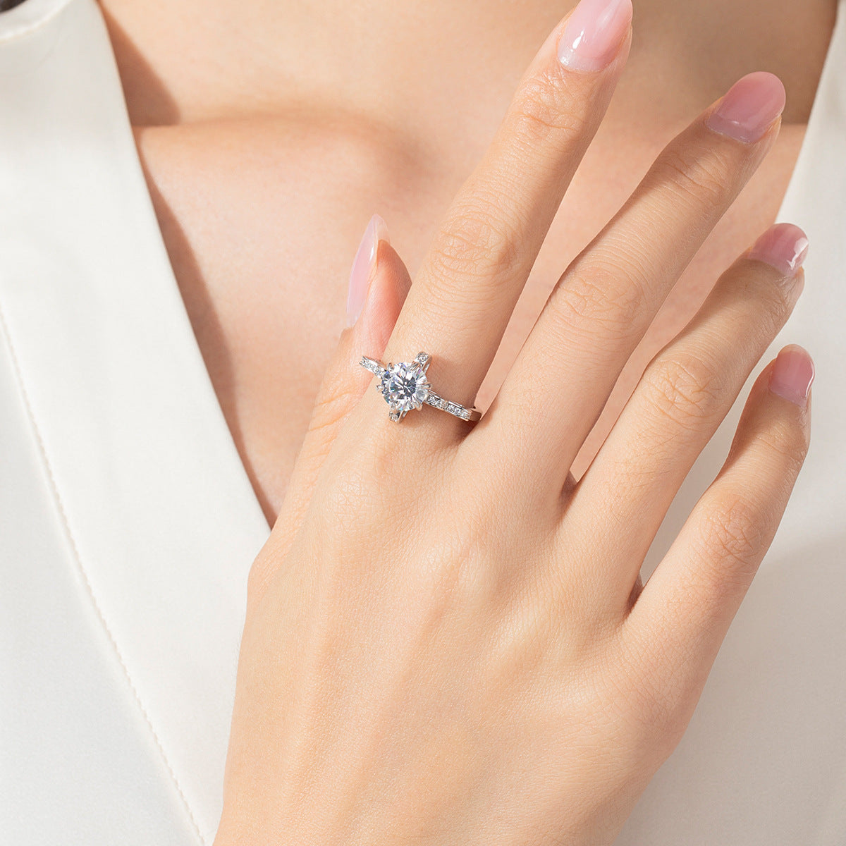 Luxury Sterling Silver Crown Ring with Zircon Diamonds